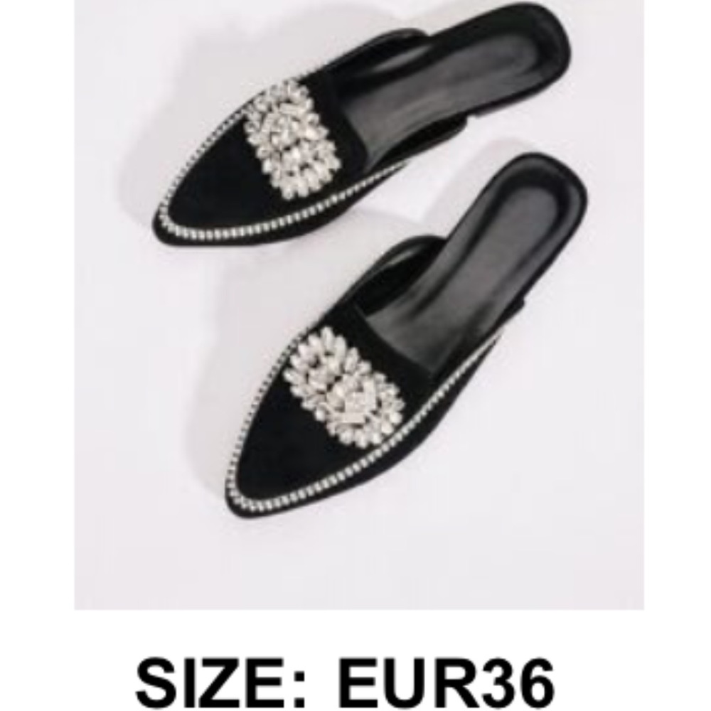 SHEIN black mules with bling size 36 (US5)